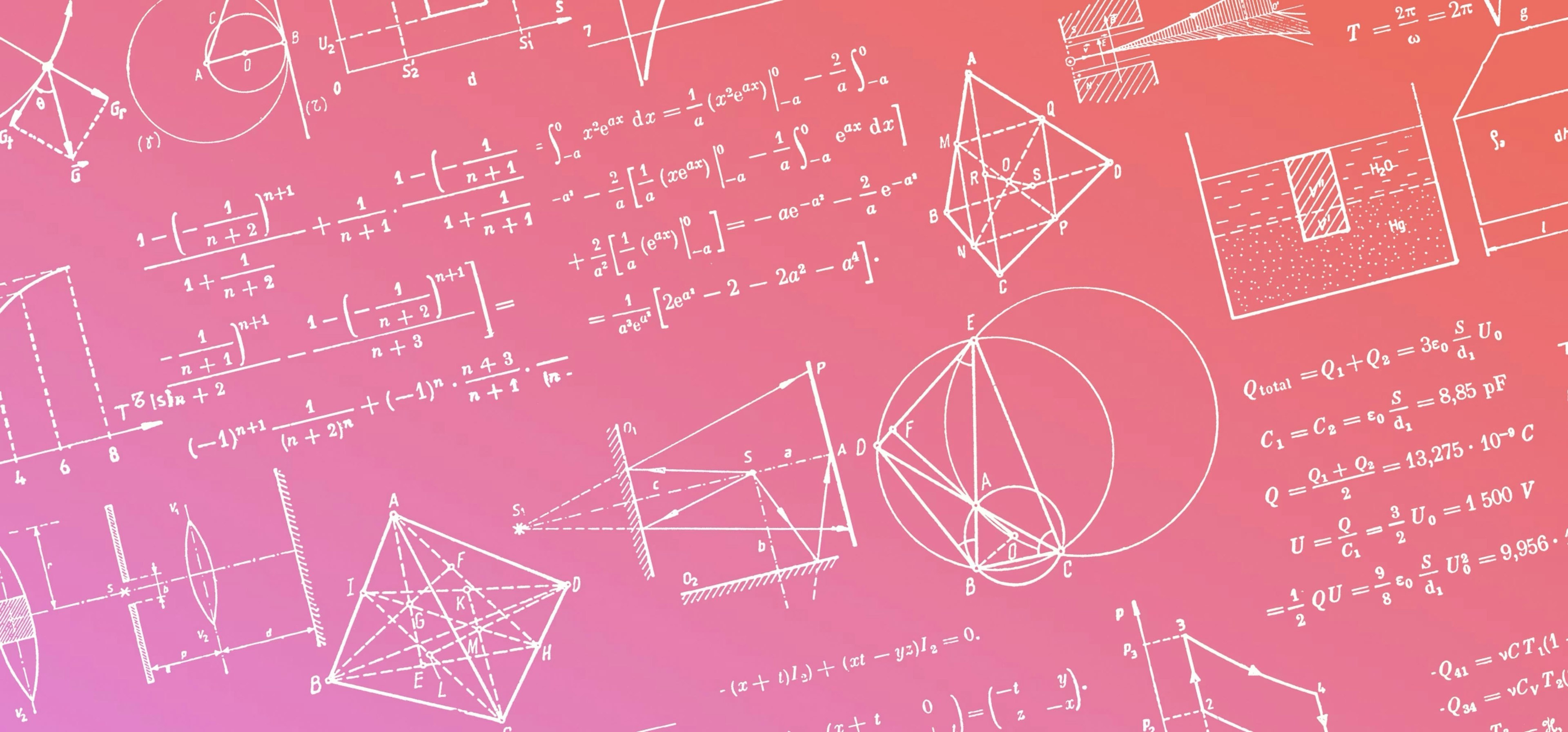 Abstract gradient illustration with math and graph motifs representing estimation and modular design.