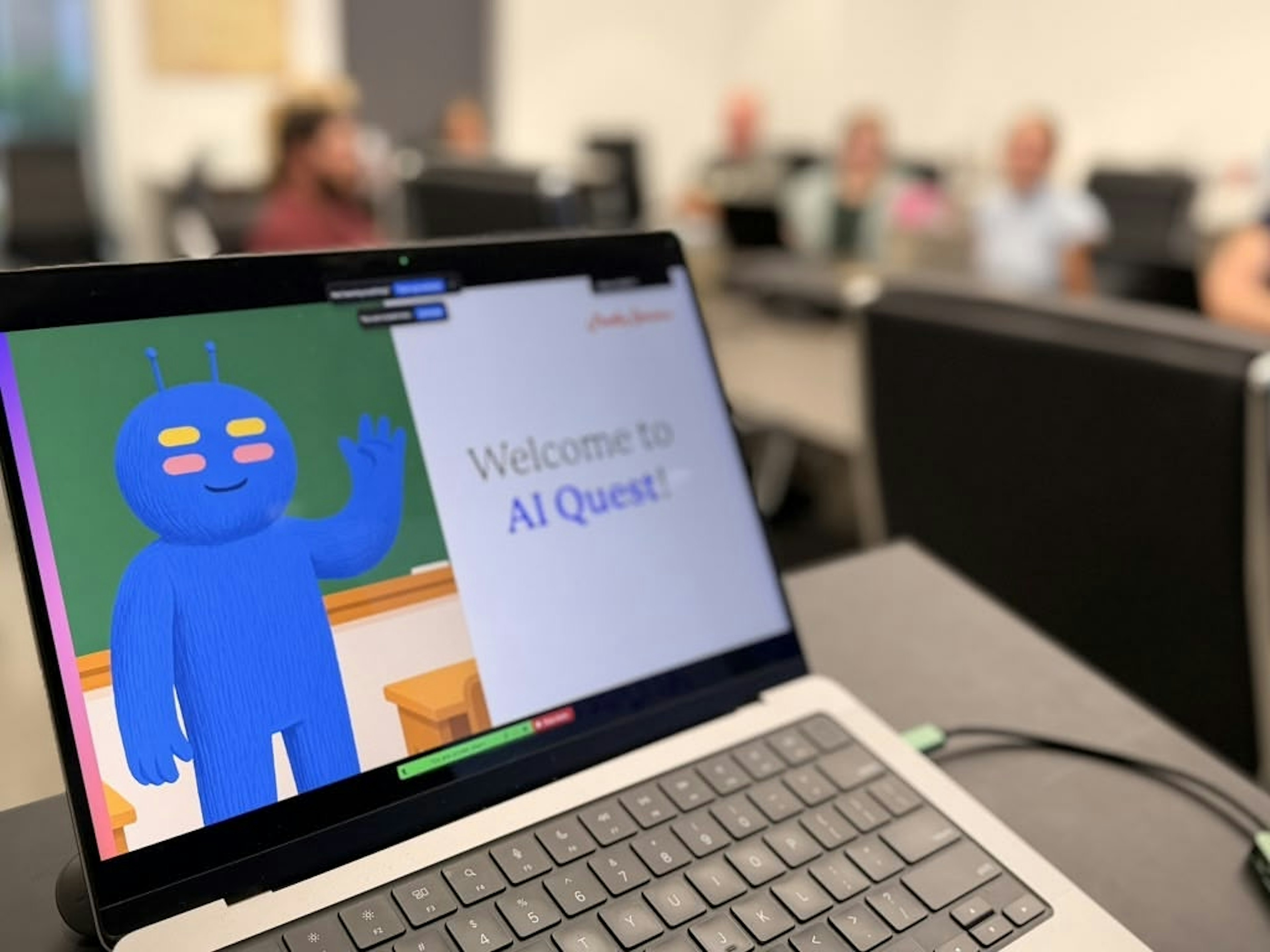 Team collaboration during AI training session